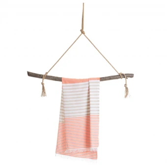 TOWEL TO GO Bali Hammam Towel Orange/Beige, With Recycled Gift Box 2 TOWEL TO GO Bali Hammam Towel Orange/Beige, With Recycled Gift Box – Bild 2