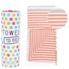 TOWEL TO GO Bali Hammam Towel Orange/Beige, With Recycled Gift Box
