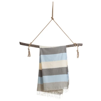 TOWEL TO GO Palermo Hammam Towel Blue/Black, With Recycled Gift Box 2 TOWEL TO GO Palermo Hammam Towel Blue/Black, With Recycled Gift Box – Bild 2